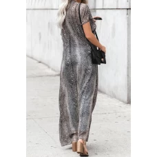 Gray Serpentine Style Printed Midi Cover Up 